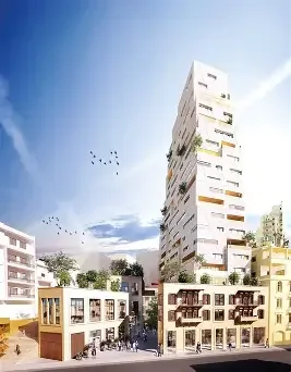 Architectural perspective of the Aya residential tower